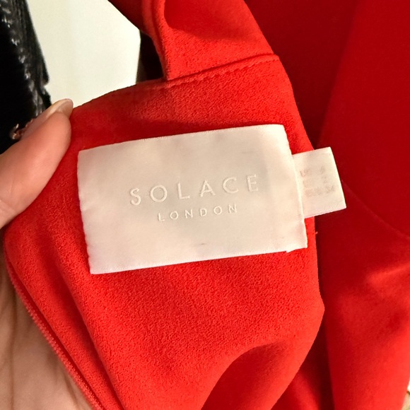 Solace London Red Plunge Midi Dress - Picture 4 of 4